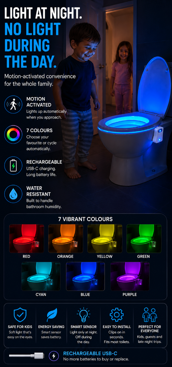 Loona |Rechargeable| Motion-Activated Toilet Night Light