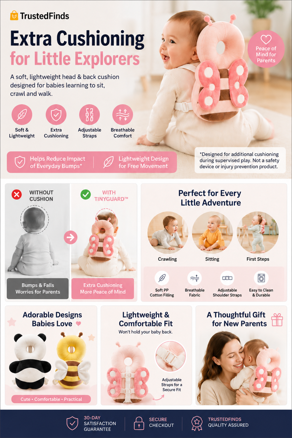 Little Guardian™ Butterfly Baby Back Pillow